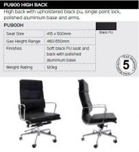 PU900 HB Chair Range And Specifications